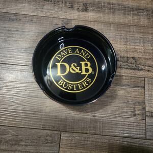 Dave & Busters 6" 3 Holder Cobalt Blue Gold Trim Vtg Collectable Astray KK